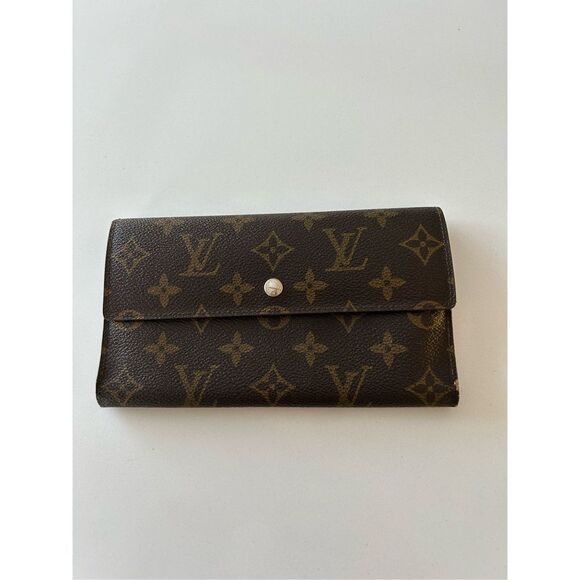 Louis Vuitton Monogram Portefeiulle Sarah Long Bifold Wallet Brown Women's - Picture 1 of 8